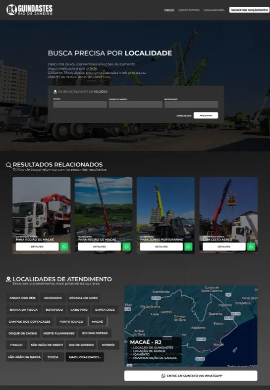 Prévia de um site criado pela Lost Packet Web